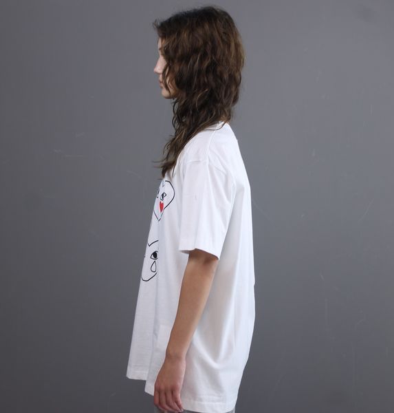 Футболка Comme des Garsons PLAY/серця білий 0829 0829 фото