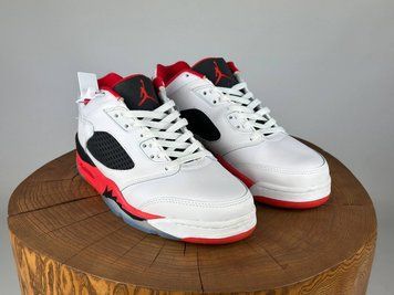 Кросівки Jordan 5 Retro Low Fire Red White 0418 0418 фото