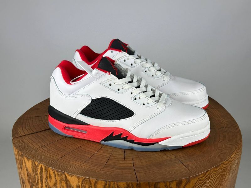 Кросівки Jordan 5 Retro Low Fire Red White 0418 0418 фото