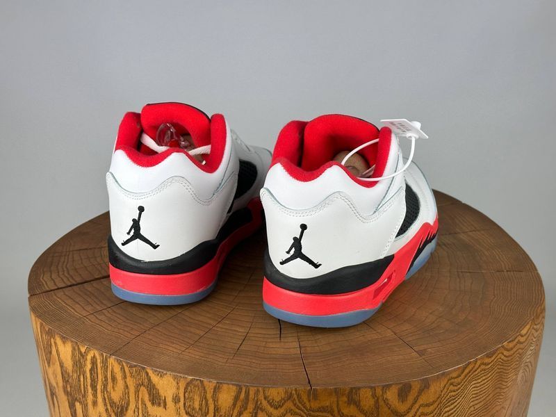 Кросівки Jordan 5 Retro Low Fire Red White 0418 0418 фото