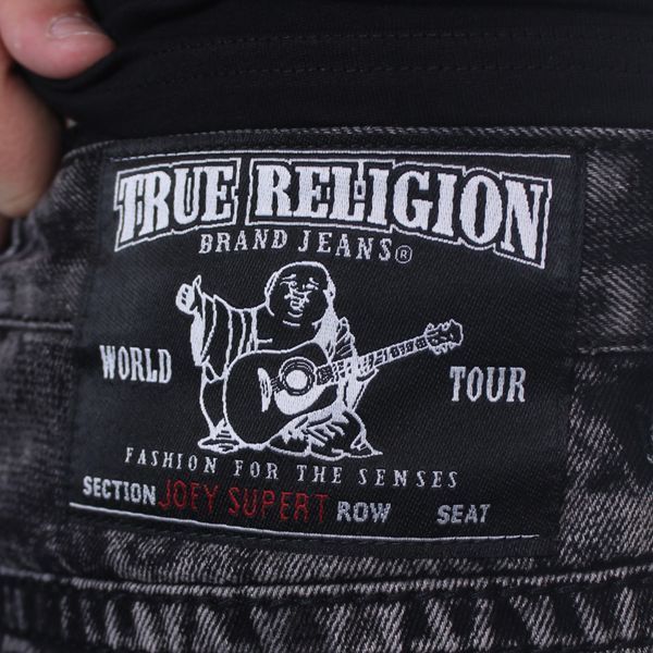 Джинси True Religion чорне лого сірий 1096 1096 фото