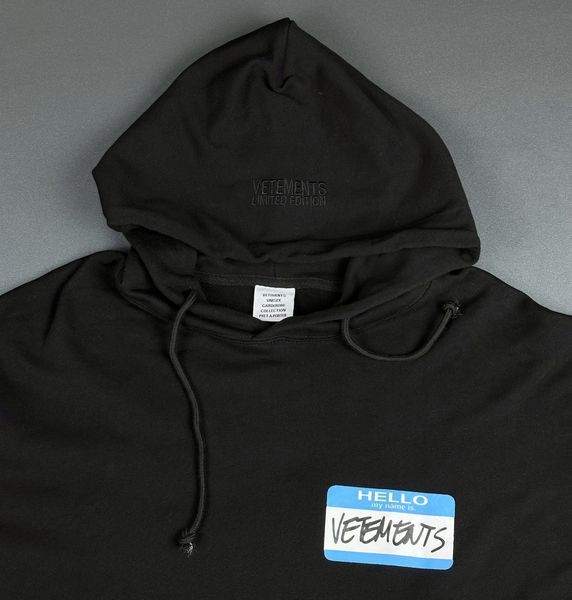 Худі Vetements "My Name Is" Black 1257 1257 фото