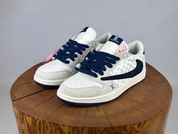 Кросівки Nike Air Jordan 1 Low T. Scott x LV Midnight Navy Red 1110 1110 фото